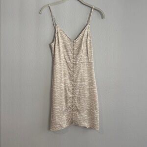 Abercrombie & Fitch Cream Mini Dress Animal Print Sexy Silky Y2k